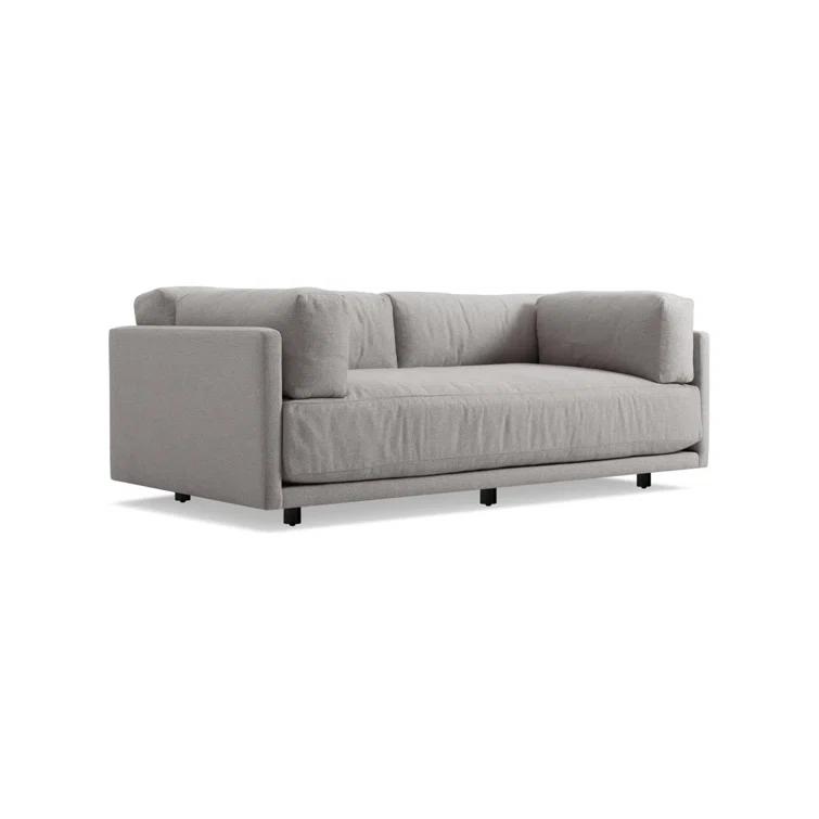 Sunday 82" Agnew Gray Textured Basketweave Cotton Blend Sofa