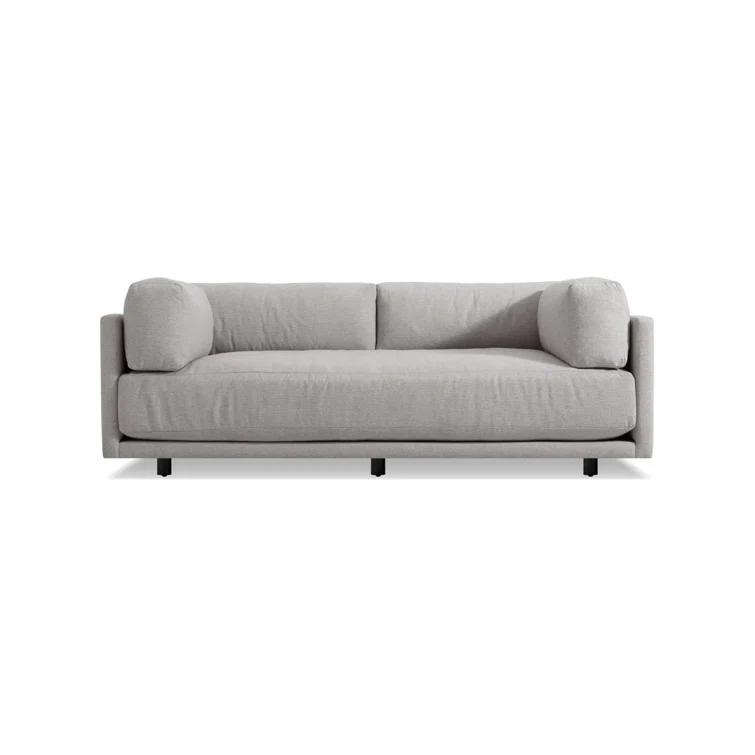 Sunday 82" Agnew Gray Textured Basketweave Cotton Blend Sofa