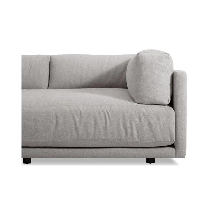 Sunday 82" Agnew Gray Textured Basketweave Cotton Blend Sofa