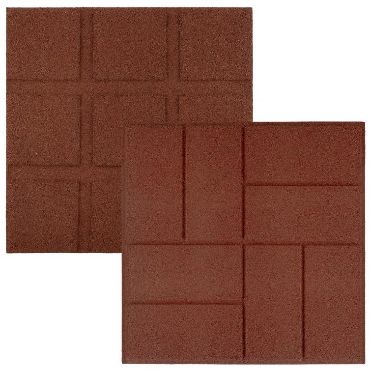 Pure Garden Deck Tiles 8-Pack - Dual-Sided Outdoor Flooring Tile - 28SQFT Rubber Pavers for Outside Patio, Garden Walkway, Balcony, or Shed