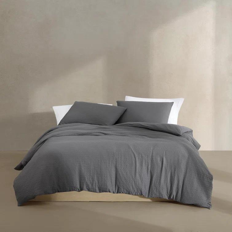 Calvin Klein Seersucker Reversible 3 Piece Duvet Cover Set