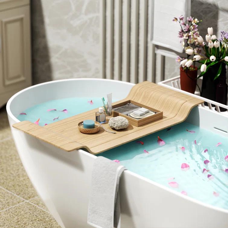 59" x 30" Freestanding Soaking Solid Surface Bathtub Stone Resin Bath Tub with Overflow and Pop-up Drain for Contemporary Bathroom, Glossy/Matte White