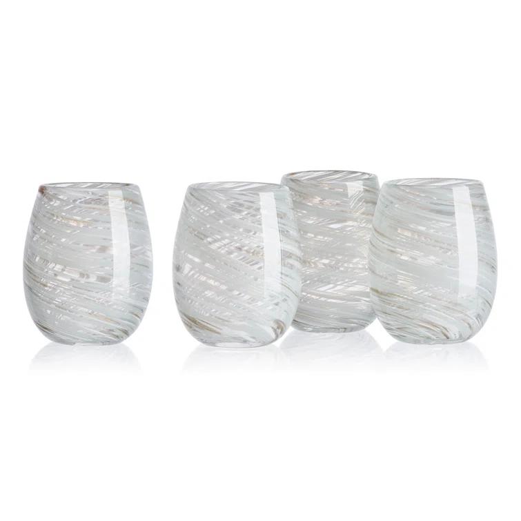 Mikasa Color Swirl 16 oz. Stemless Wine Glasses (Set of 4)