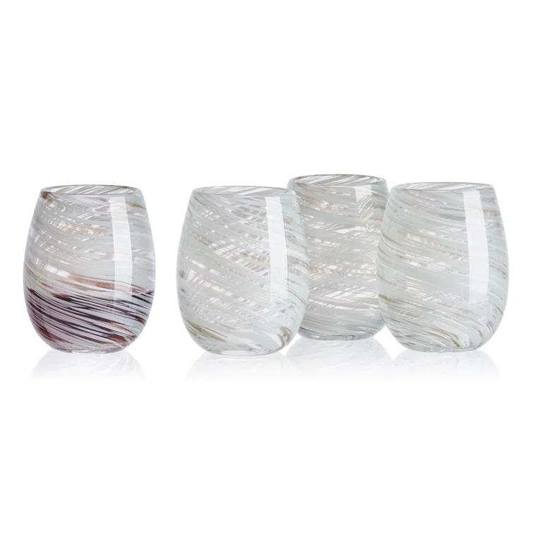 Mikasa Color Swirl 16 oz. Stemless Wine Glasses (Set of 4)