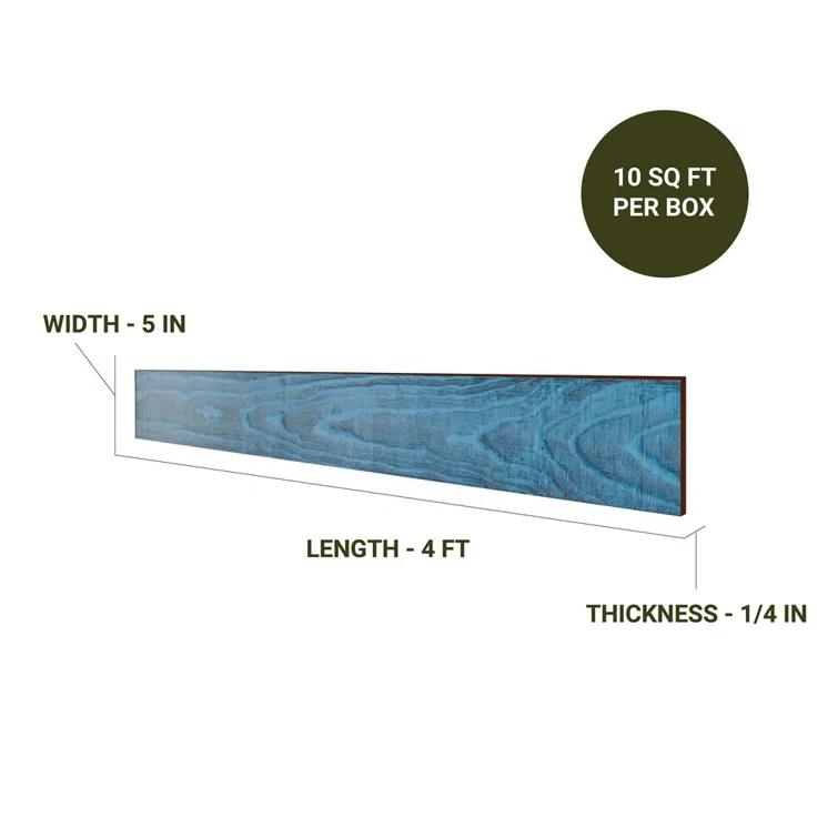 Thermo-Treated 1/4 x 5 in. x 4 ft. Barn Wood Wall Planks (10 sq. ft. 6-Pack)