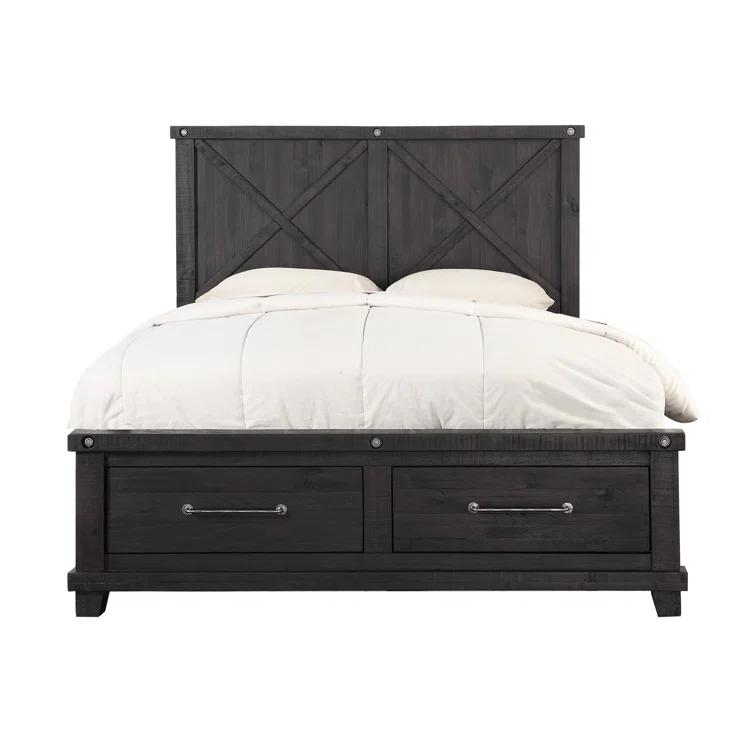 Yosemite Cafe Solid Wood Panel Storage Bed