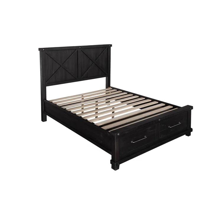 Yosemite Cafe Solid Wood Panel Storage Bed