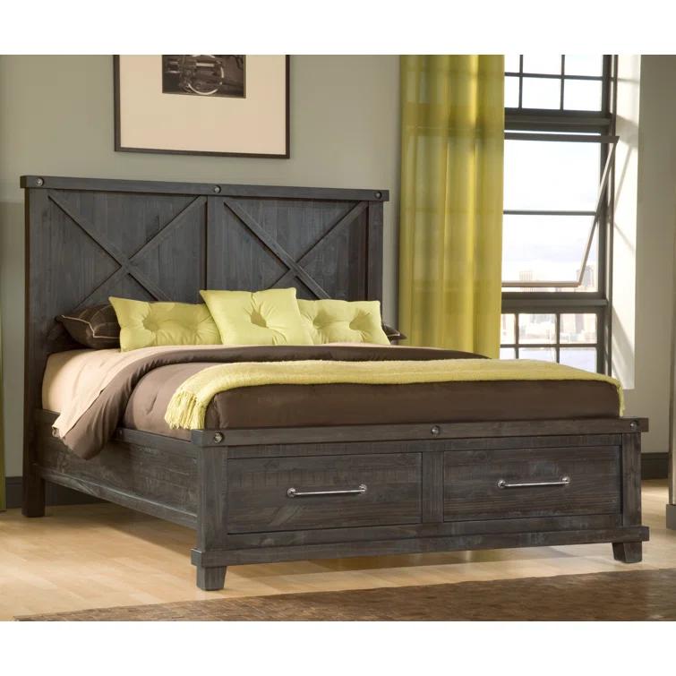 Yosemite Cafe Solid Wood Panel Storage Bed