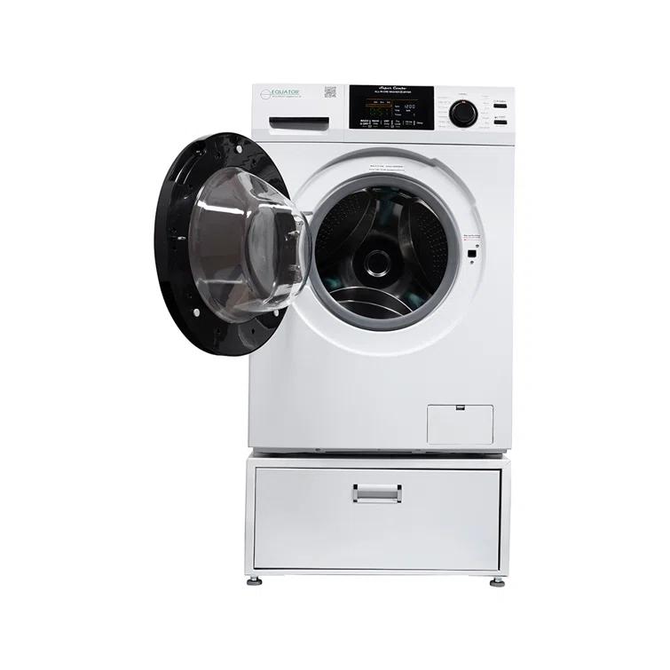 Equator Advanced Appliances Equator All-in-one Washer Dryer Ventless FULLY BUILTIN 0-CLEARANCE 1.62cf/15lbs 110V 1400RPM + Pedestal EZ 4700 C + PDL 4455 White