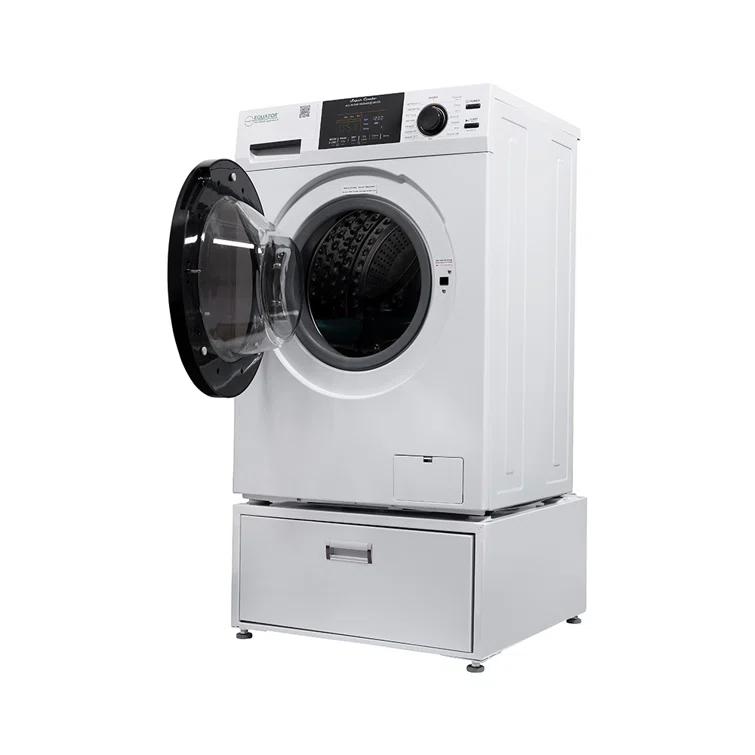 Equator Advanced Appliances Equator All-in-one Washer Dryer Ventless FULLY BUILTIN 0-CLEARANCE 1.62cf/15lbs 110V 1400RPM + Pedestal EZ 4700 C + PDL 4455 White