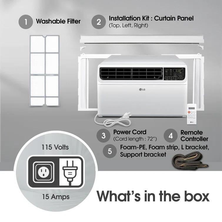 8,500 BTU High Efficiency Dual Inverter Window Air Conditioner with Wi-Fi and LCD Remote, 115V