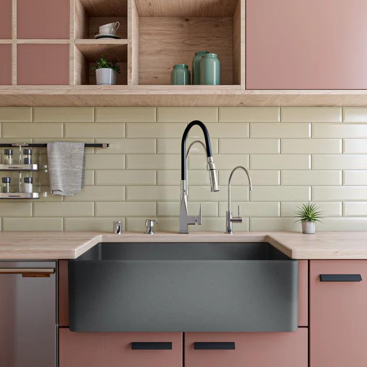 Alfi Brand ABCO3320SB 32'' L Farmhouse / Apron Single Bowl Fireclay Kitchen Sink