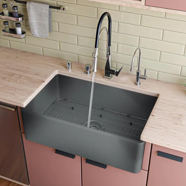 Alfi Brand ABCO3320SB 32'' L Farmhouse / Apron Single Bowl Fireclay Kitchen Sink