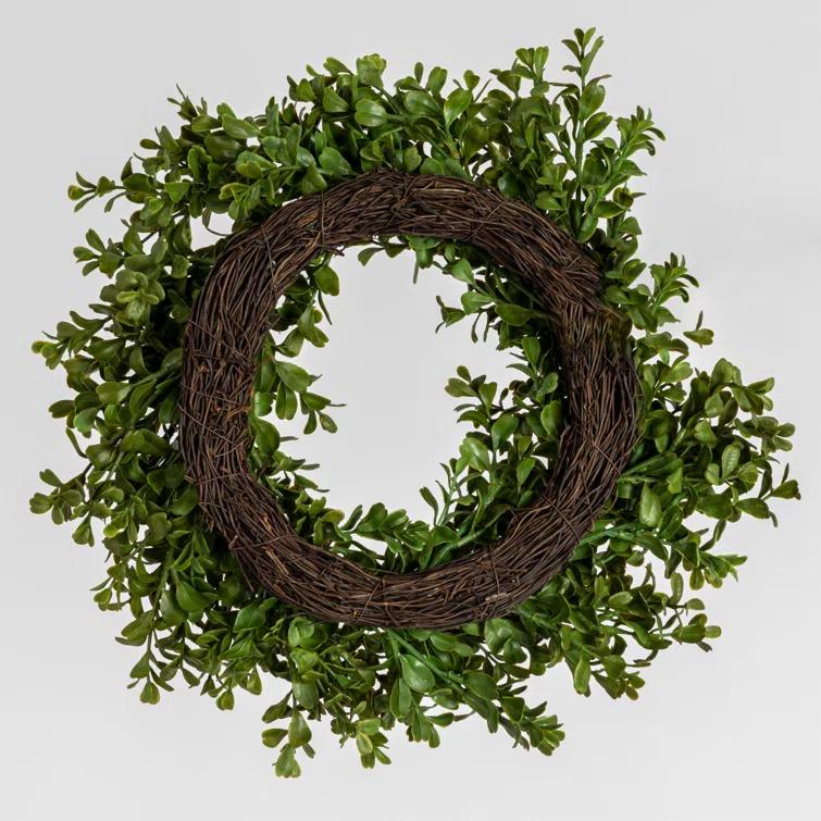 Round Faux Boxwood Wreath