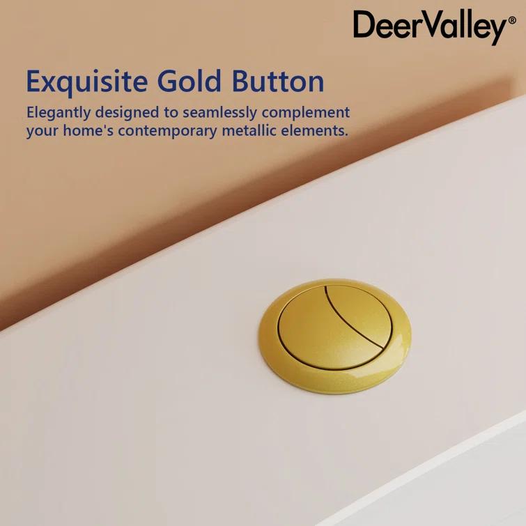 DeerValley Prism Dual-Flush Elongated One-Piece Toilet with Glazed Surface Lower Water Tank for Space Saving (Seat Included)