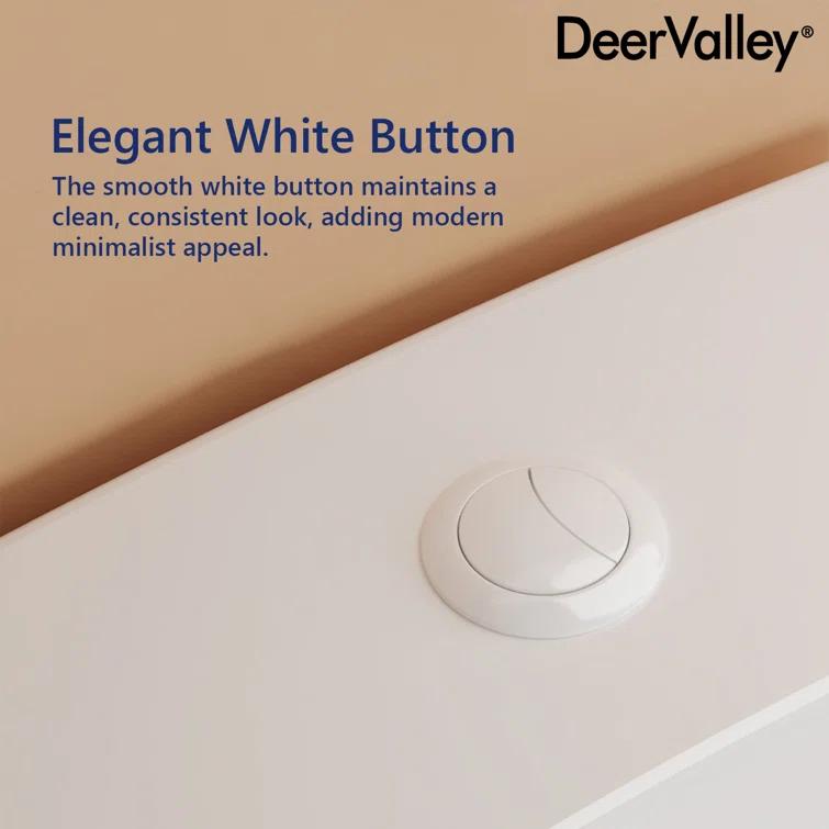 DeerValley Prism Dual-Flush Elongated One-Piece Toilet with Glazed Surface Lower Water Tank for Space Saving (Seat Included)