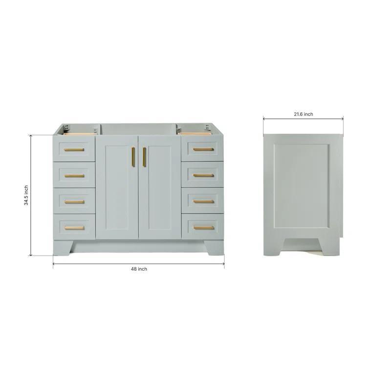 Ariel Q048s-Bc Taylor 48" Free Standing Hardwood Single Vanity Cabinet Only - Grey