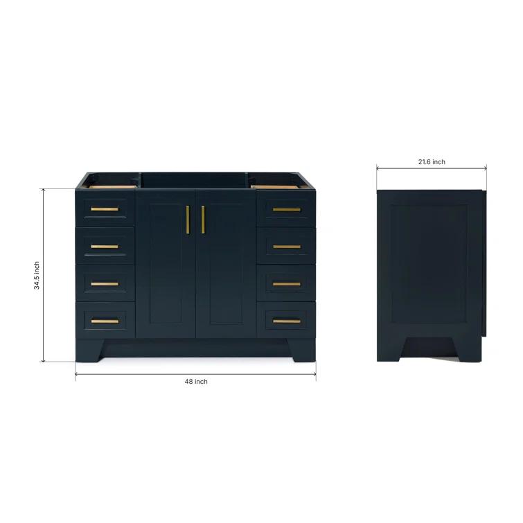 Sawyer 48'' Solid Wood Single Bathroom Vanity Base Only, Base Cabinet without Top