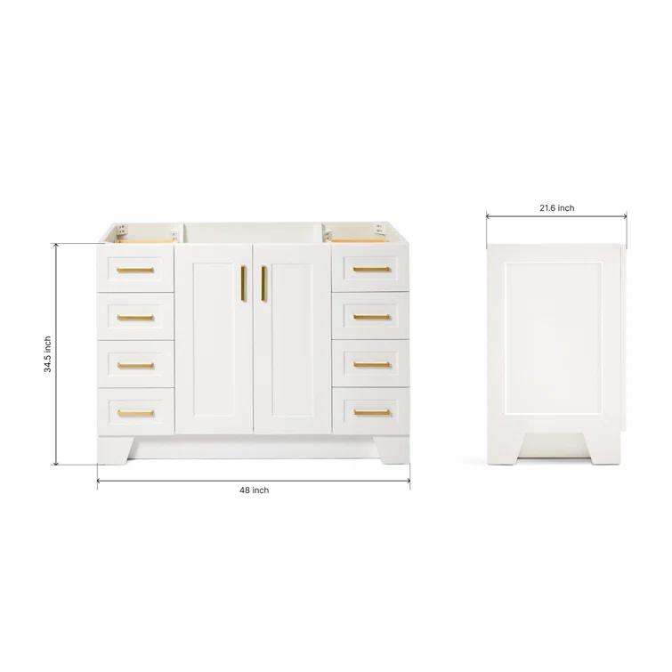 Ariel Q048s-Bc Taylor 48" Free Standing Hardwood Single Vanity Cabinet Only - White