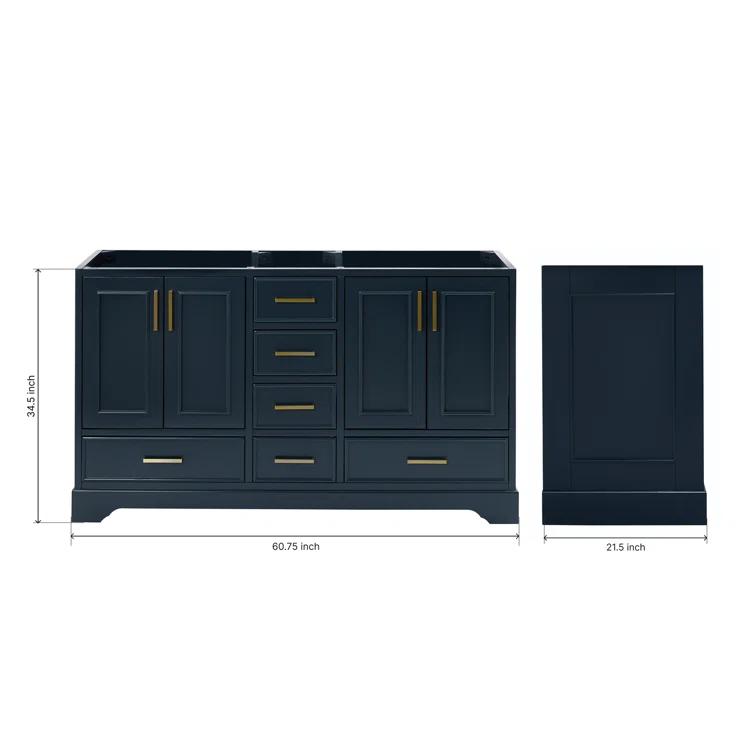 Ariel M060d-Bc Stafford Mueble Tocador Independiente Doble de 61" Solamente - Azul