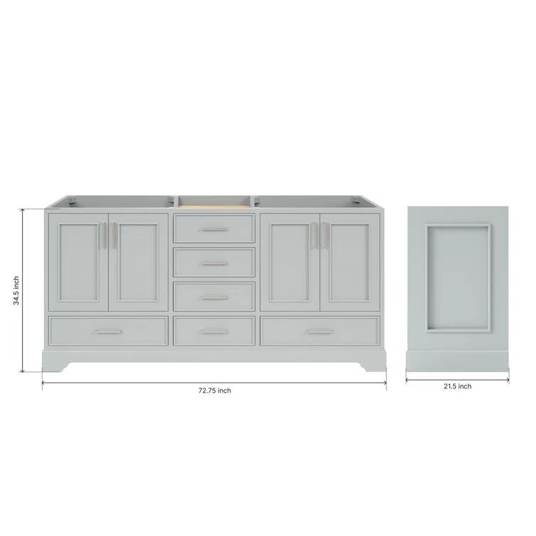 Ariel M072d-Bc Stafford 73" Double Free Standing Vanity Cabinet Only - Grey