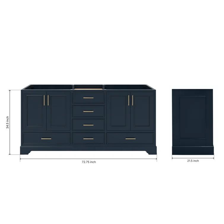 Ariel M072d-Bc Stafford 73" Double Free Standing Vanity Cabinet Only - Blue