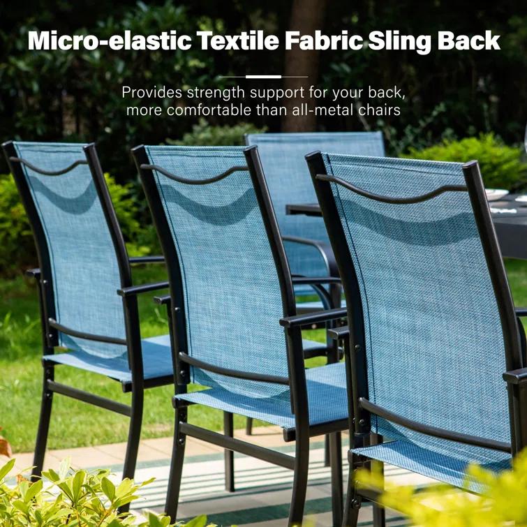 Argyri Powder-coated Steel Outdoor Dining Armchair