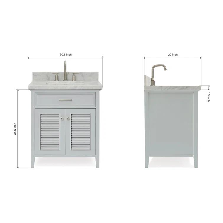 Hamil 31'' Single Bathroom Vanity with Marble Top