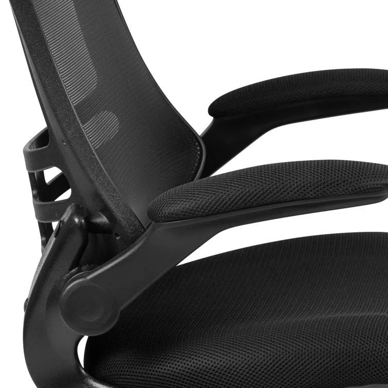 Jayetta Mid-Back Mesh Swivel Ergonomic Office Chair with Flip-Up Arms