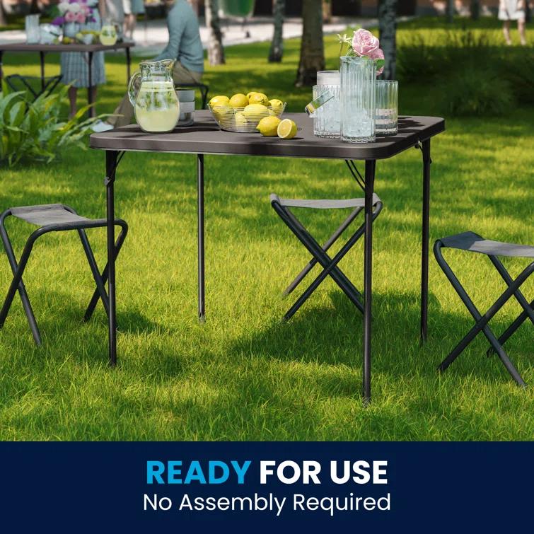 Noah 2.83' Square Plastic Folding Event Table with Carrying Handle by Flash Furniture