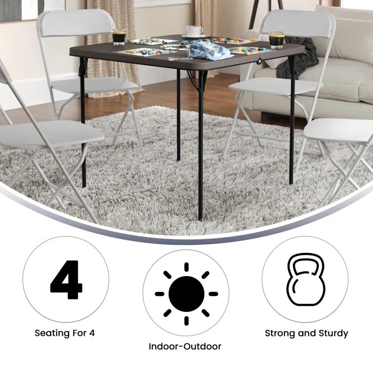 Noah 2.83' Square Plastic Folding Event Table with Carrying Handle by Flash Furniture