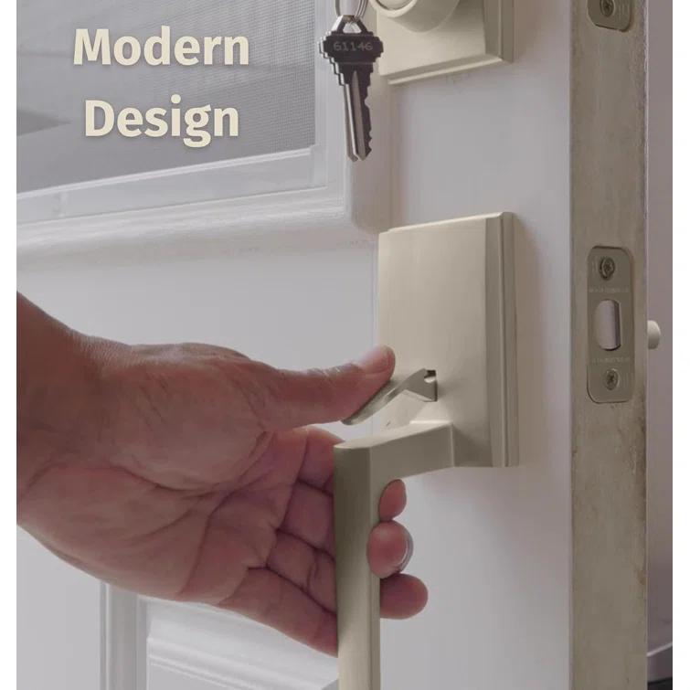 Mega Handles Mega Handles Tobelle Reversible Entry Door Handle Set with Single Cylinder Deadbolt and Lever – Modern Handle for Front, Garage, or Interior Doors