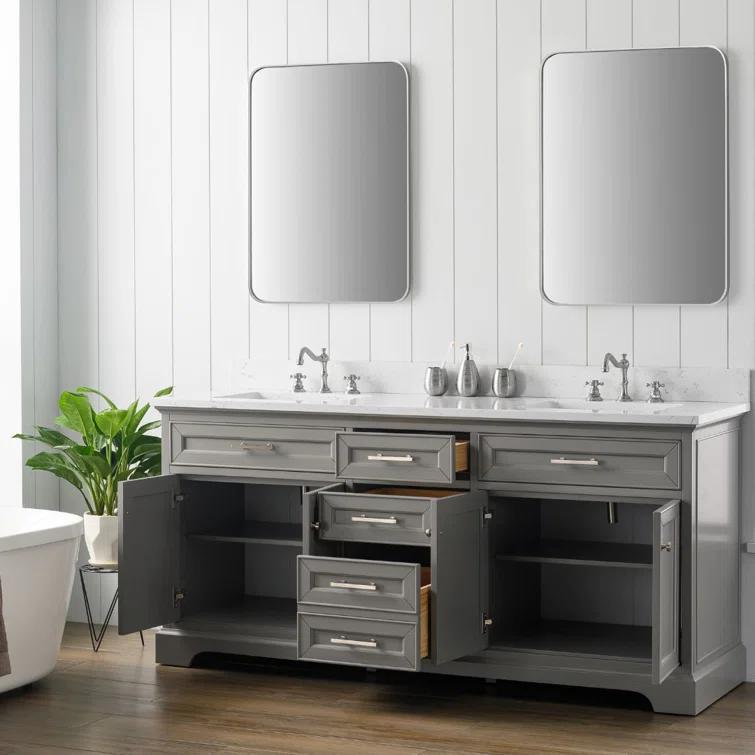 Sudio Design Thompson 72" W Double Bathroom Vanity & Reviews | Perigold