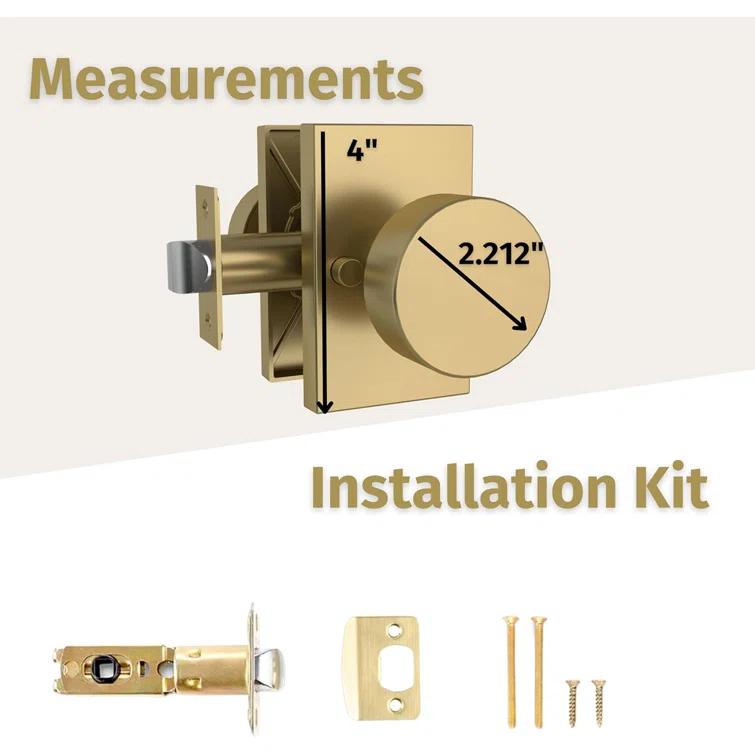 Mega Handles Laura Reversible Interior Door Knob for Bedrooms, Bathroom & Hallway | Modern Stainless Door Locks