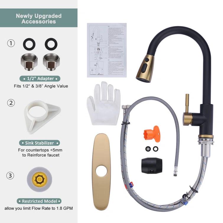 VIBRANTBATH Pull Out Kitchen Faucet