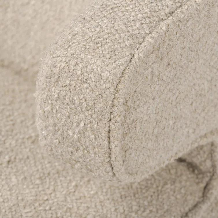 Berber Oatmeal Linen Blend Swivel Barrel Chair with Wood Base