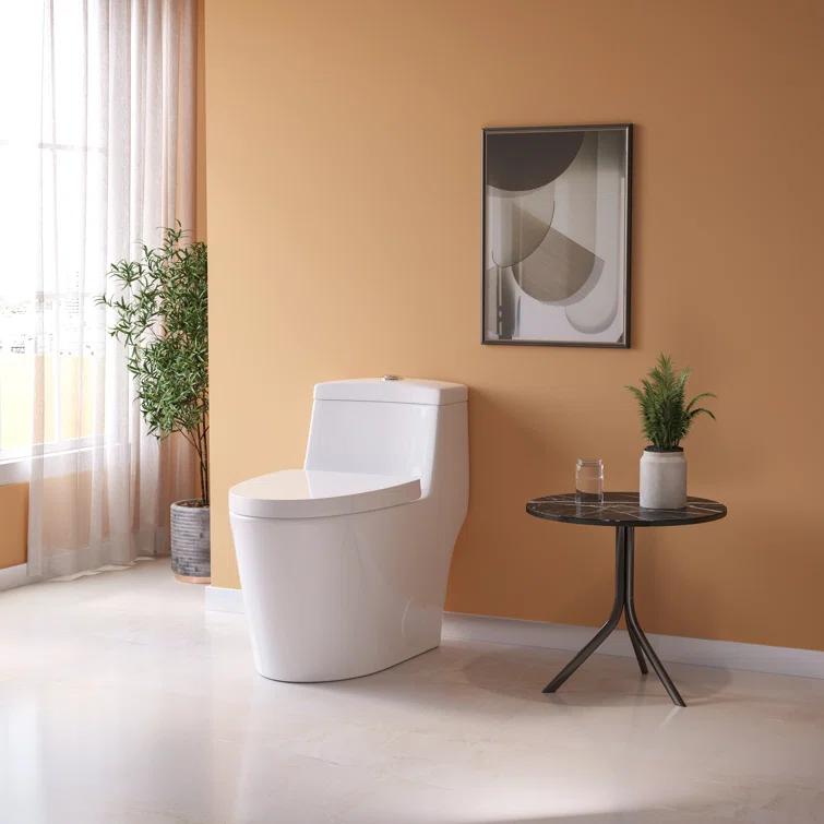 Greta Tornado Powerful Flush One-Piece Toilet, 1.28 GPF Elongated Floor Mounted