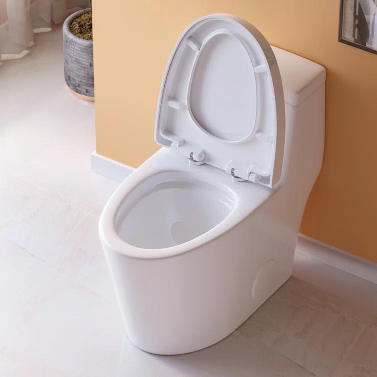 Greta Tornado Powerful Flush One-Piece Toilet, 1.28 GPF Elongated Floor Mounted
