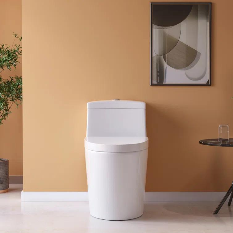 Greta Tornado Powerful Flush One-Piece Toilet, 1.28 GPF Elongated Floor Mounted