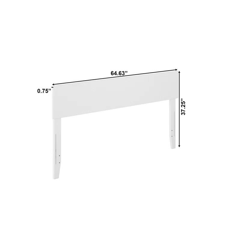 Queen Orlando Headboard White - AFI: Modern Low Panel Design, USB Charger