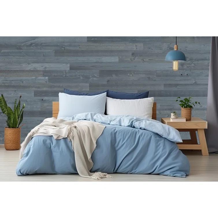 Timberchic River Reclaimed Wooden Wall planks - Simple Peel & Stick Wall Covering Application for DIY Accent Wall & Home Improvement - Modern, Premium Wall Paneling