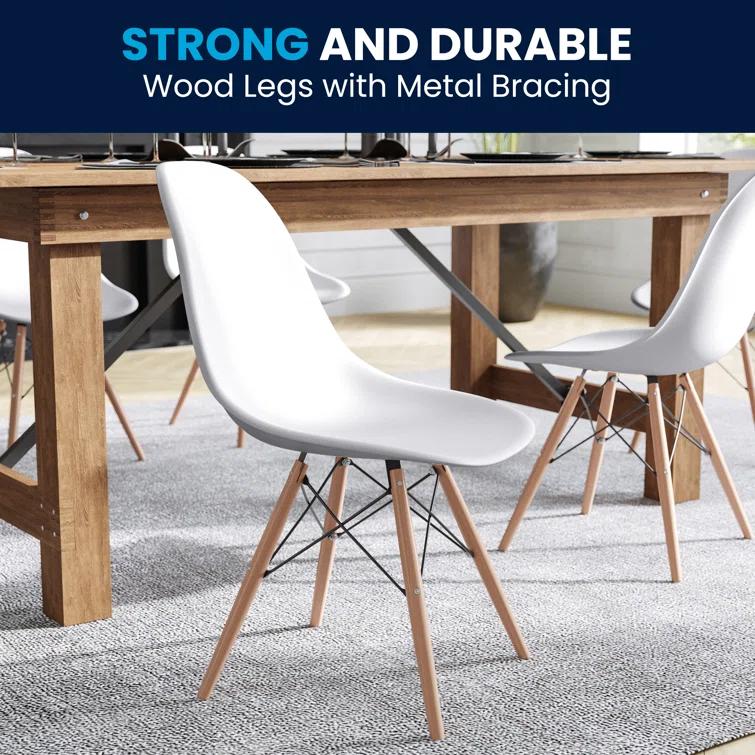 Chair with Wooden Legs for Versatile Kitchen, Dining Room, Living Room, Library or Desk Use (Set of 2)