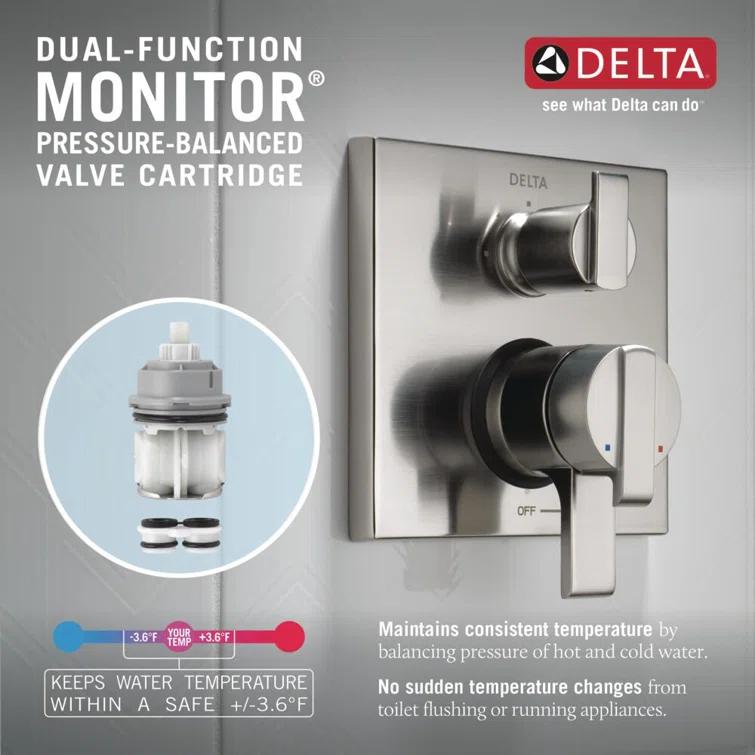 Modern Raincan Square Shower System, Rain Shower Head with Handheld Spray, Shower Faucet Set