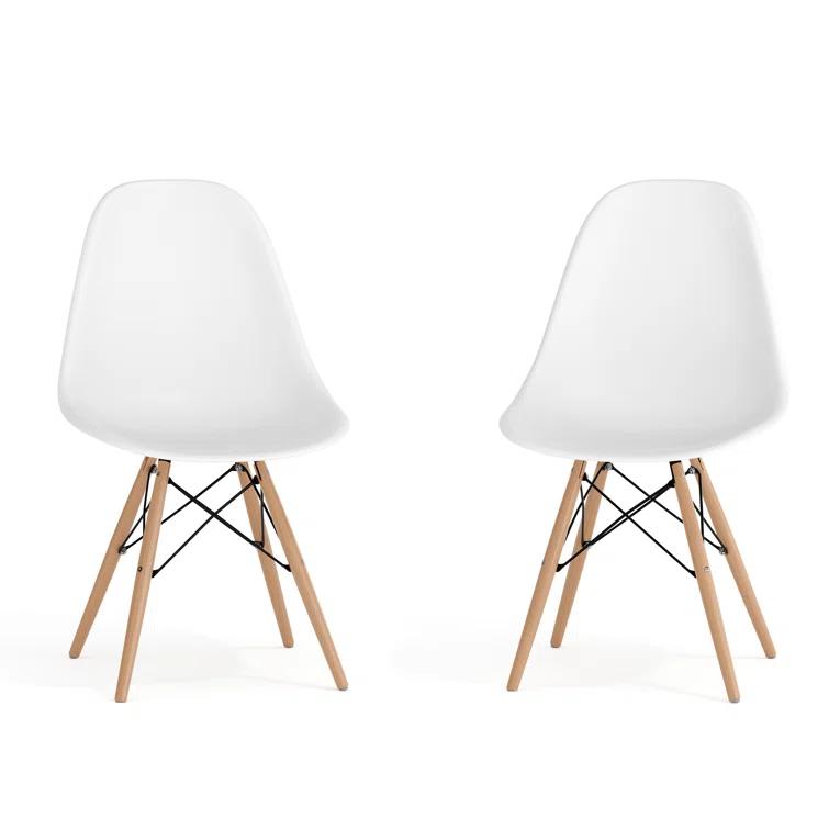 Chair with Wooden Legs for Versatile Kitchen, Dining Room, Living Room, Library or Desk Use (Set of 2)