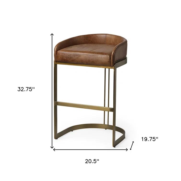 Bradley Genuine Leather Bar & Counter Stool