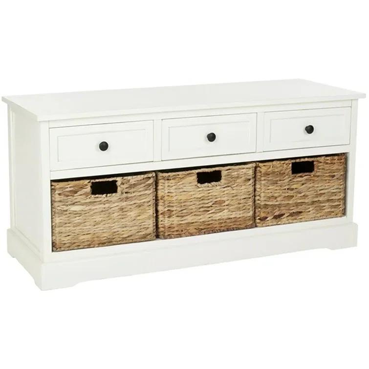 Adayla Solid Wood Drawers Storage Bench