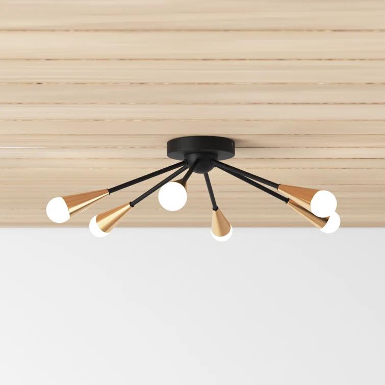 Andrea 6 Light Metal Semi Flush Mount