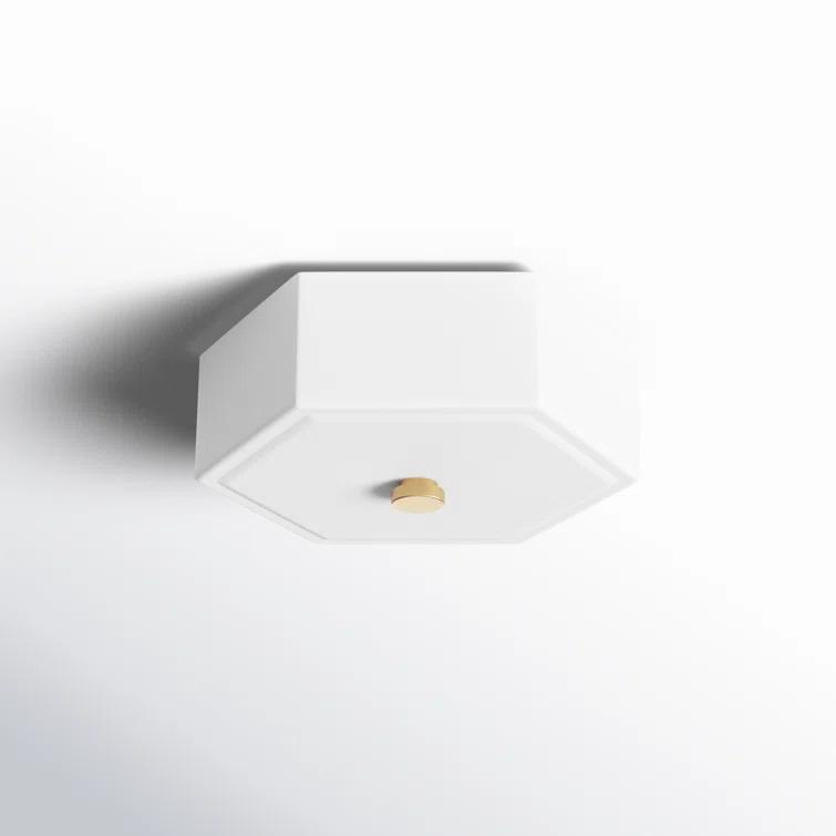 Hettie Flush Mount - White / 11"Dia
