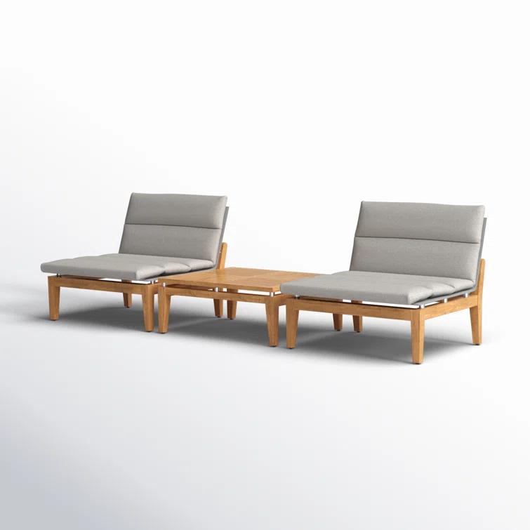 Britney 3 Piece Teak Seating Group with Cushions