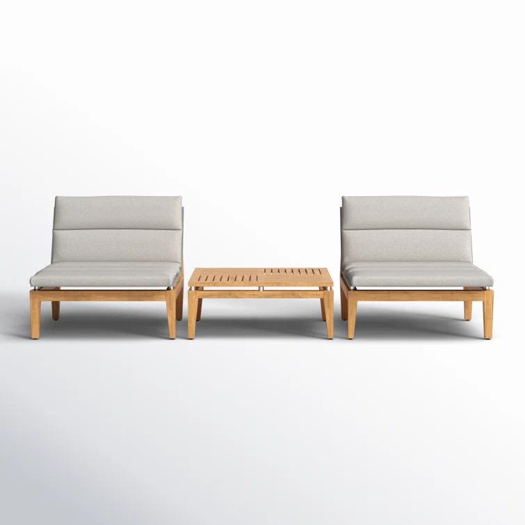 Britney 3 Piece Teak Seating Group with Cushions